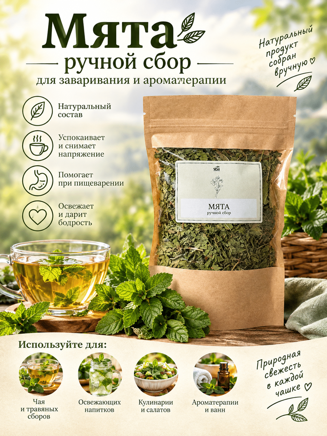 Мята для чая и десертов